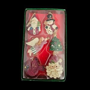 Kurt Adler Christmas Ornaments Set Santa Snowman Angel Tree Cardinal